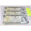 Image 1 : CANADA 1973 CONSECUTIVE ONE DOLLAR BANKNOTE X 3