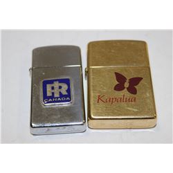 TWO ZIPPO LIGHTERS - KAPALUA & CANADA