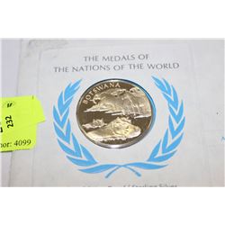 STERLING SILVER FIRST EDITION PROOF BOTSWANA