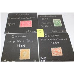 1859, 1869, 1897, 1898 STAMPS X4