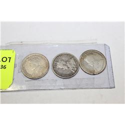 1919, 1936, 1939 CANADA 10 CENTS