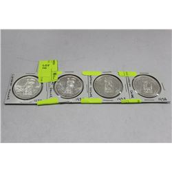 1958 SILVER DOLLARS X4