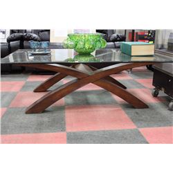 SHOWHOME WOOD AND GLASS COFFEE TABLE