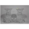 Image 1 : PAIR OF CRYSTAL CANDLE HOLDERS