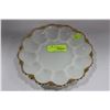 Image 1 : VINTAGE MILK GLASS DEVILED EGG SERVING TRAY