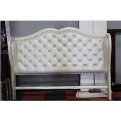WHITE KING SIZE PADDED BEDFRAME NO HARDWARE