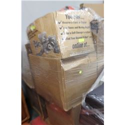 PALLET OF ELECTRONICS, BOOTS, HOUSEHOLD ITEMS, ETC