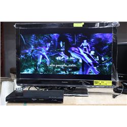 PANASONIC 32" LCD W/ PANISONIC DVD PLAYER & DVD