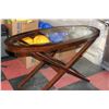 Image 1 : WOOD AND GLASS SOFA TABLE