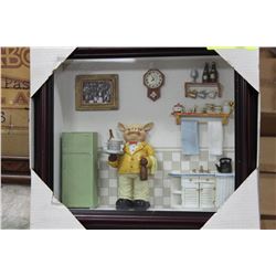 3-D CERAMIC KITCHEN & PIG WAITER WALL HANGING IN