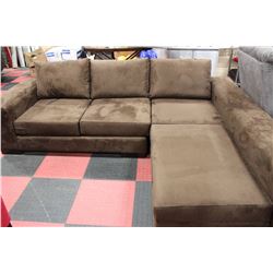 BROWN MICROFIBRE L SHAPE SECTIONAL