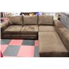 Image 1 : BROWN MICROFIBRE L SHAPE SECTIONAL