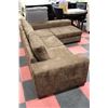 Image 3 : BROWN MICROFIBRE L SHAPE SECTIONAL