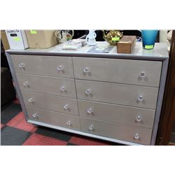 GREY ALLIGATOR SKIN STYLE 8 DRAWER DRESSER