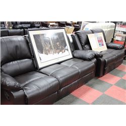 5068SNL BLACK LEATHER RECLINING SOFA W LOVE SEAT