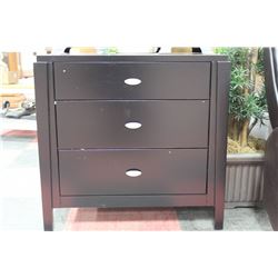 BLACK 3 DRAWER NIGHT STAND