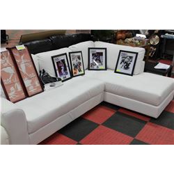 NEW WHITE LEATHERETTE L SHAPE SECTIONAL