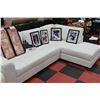 Image 1 : NEW WHITE LEATHERETTE L SHAPE SECTIONAL