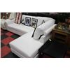 Image 3 : NEW WHITE LEATHERETTE L SHAPE SECTIONAL