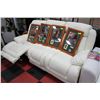 Image 1 : NEW WHITE LEATHER RECLINING SOFA
