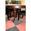 Image 3 : WOOD TABLE W LEAF AND 4 BLACK LEATHERETTE