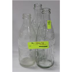 BUNDLE OF 3 1960'S-70'S COCA COLA BOTTLES