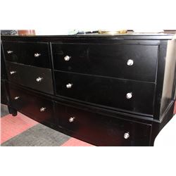 NEW BLACK 6 DRAWER DRESSER, 67"x19"