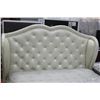 Image 1 : WHITE LEATHERETTE QU SIZE DESIGNER HEADBOARD