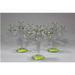 TRIPLE GLASS CANDLE HOLDER X3