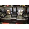 Image 4 : NEW BLACK LEATHER RECLINING SOFA CONSOLE LOVE