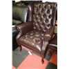 Image 2 : NEW BROWN LEATHERETTE WING BACK PARLOUR CHAIR W