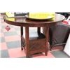 Image 1 : NEW WOOD BAR HEIGHT ROUND TABLE W LAZY SUSAN