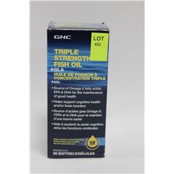 BOTTLE OF 60 GNC 3X STRENGTH FISH OIL SOFT GELS