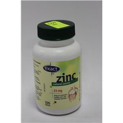 BOTTLE OF 100 ZINC TABLETS