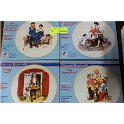 SET OF 4 NORMAN ROCKWELL COLLECTOR PLATES