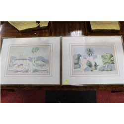 PAIR OF ESTATE FRAMED PICTURES ON CHOICE, 14"x17"