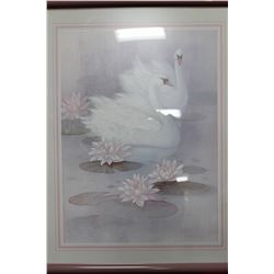 ESTATE FRAMED SWAN PICTURE