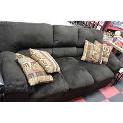 BROWN CORDUROY SOFA W 4 CUSHIONS