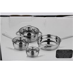 NEW STAINLESS STEEL 7 PC COOKWARE SET