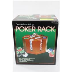 NEW DELUXE REVOLVING POKER RACK W 200 PROFESSIONAL