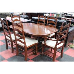 VILAS MAPLE TABLE W 2 LEAFS 6 CHAIRS BUFFET AND
