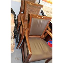 2 WOOD ARMCHAIRS SOLD WITH SIDECHAIR