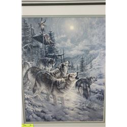 WOLF PRINT SIGNED BY ARTIST - LARRY FANNING