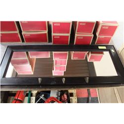 WOOD FRAMED MIRROR/COAT HANGER