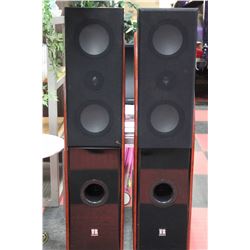 SET OF 2 - THEATRE RESEARCH SPEAKERS W/ WOOD SIDE