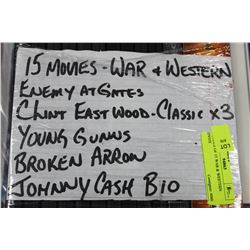 BUNDLE OF 15 WAR & WESTERN DVD'S
