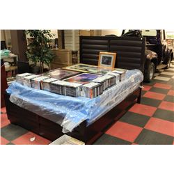 NEW QUEEN SIZE WOOD BEDFRAME WITH DAMAGED CORNER