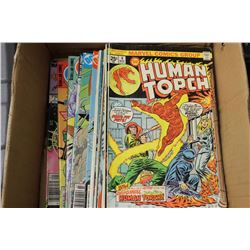 BOX W/ 20 VINTAGE COMICS - XMAN, HUMAN TORCH,