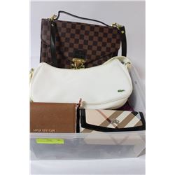 BIN OF 7 BAGS/PURSES