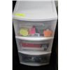 Image 1 : PLASTIC 3 DRAWER STORAGE W OFFICE SUPPLIES